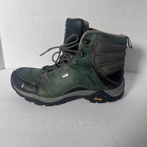 Ahnu Waterproof Mid Hiking Boots men's Size 9 Green Vibram Sole
